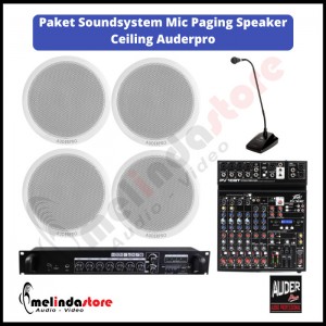 Paket Sound System Microphone Paging Speaker Ceiling Auderpro | 4 Speaker